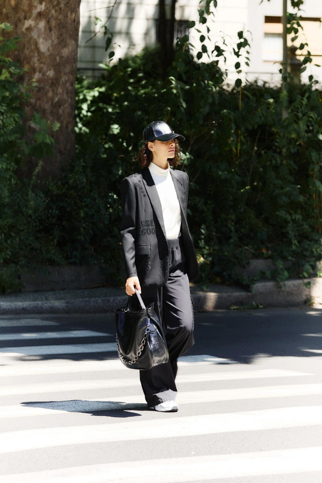 Giacca blazer Nenette monopetto in lana con strass donna