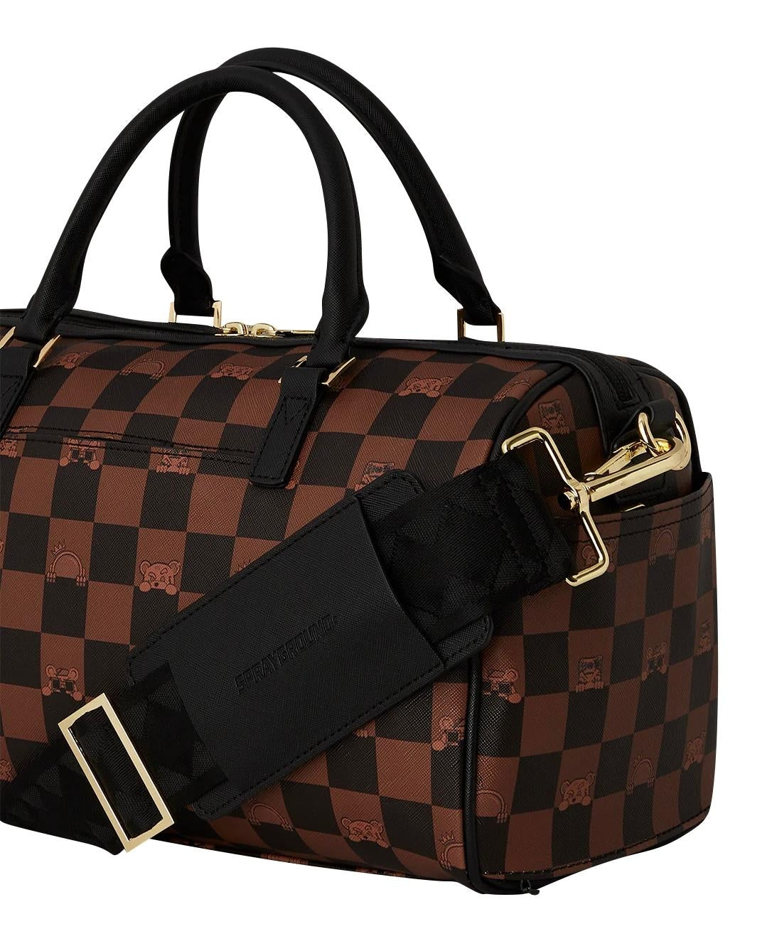 Borsa Sprayground marrone peeking character mini duffle
