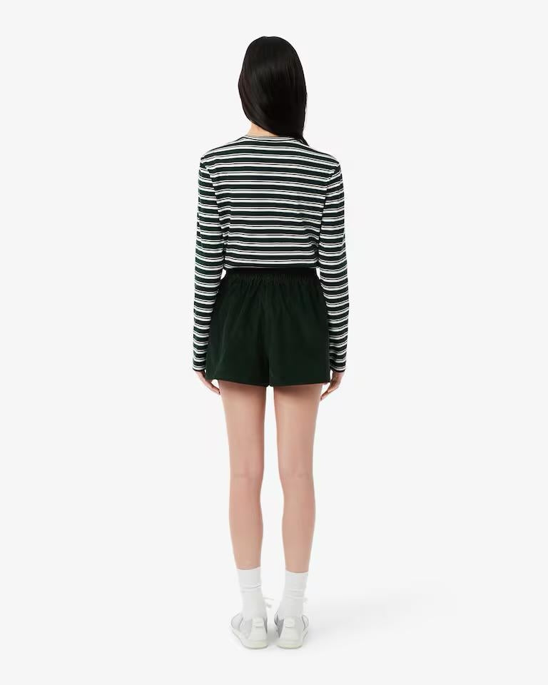 Bermuda Lacoste effetto velluto con bottoni donna