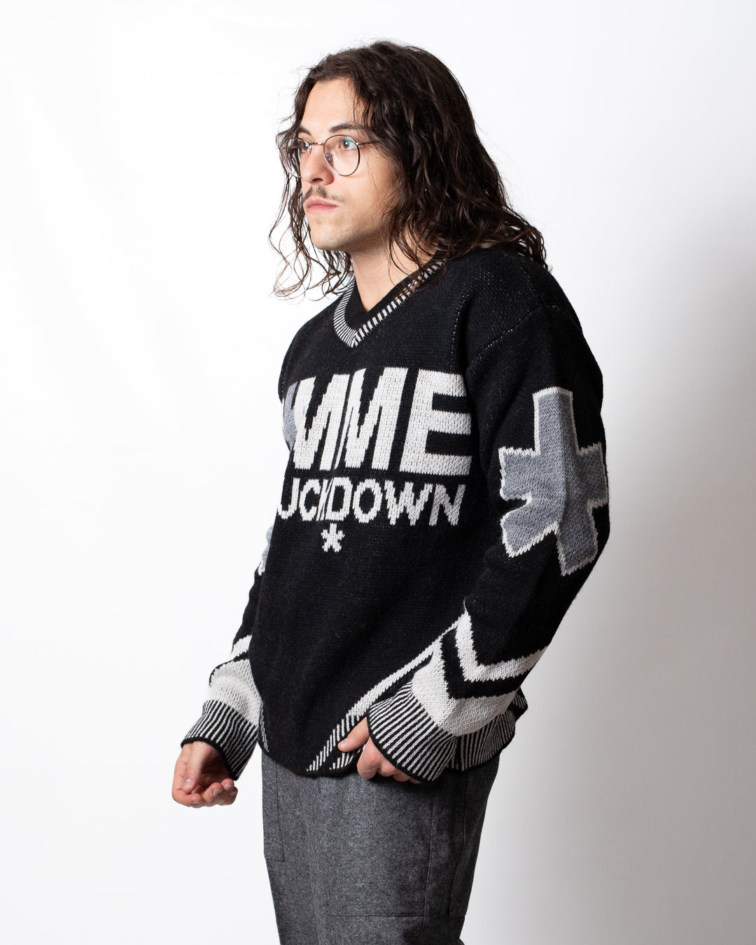 Maglia Comme des Fuckdown con logo jacquard uomo