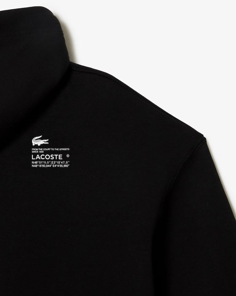 Felpa Lacoste cropped con cappuccio e logo in silicone donna