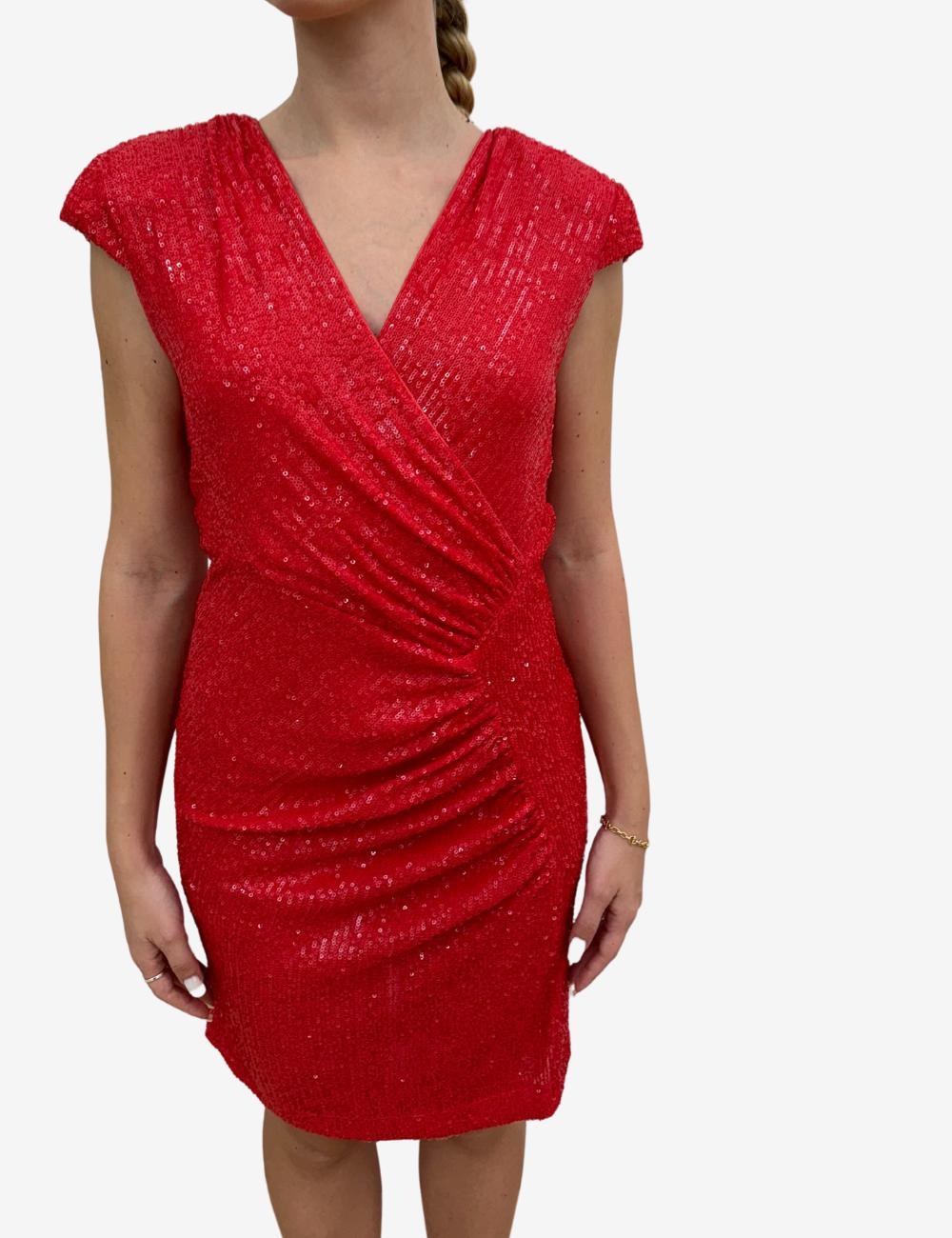 Abito Nenette drappeggiato con paillettes all-over donna