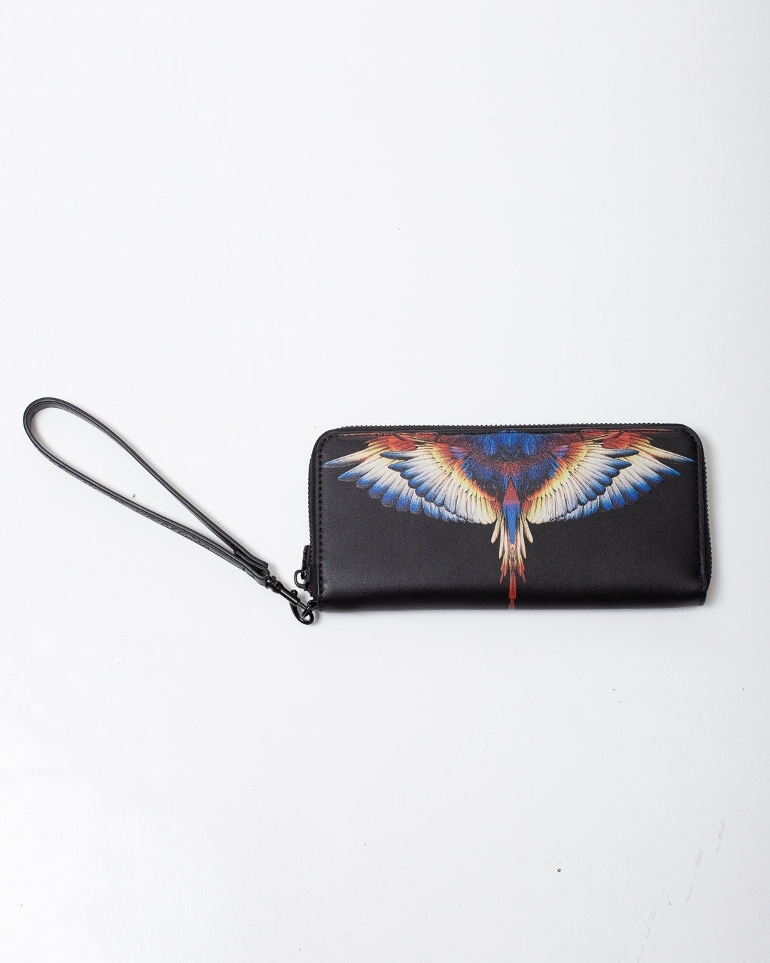 Portafoglio Marcelo Burlon in ecopelle con zip e logo wings