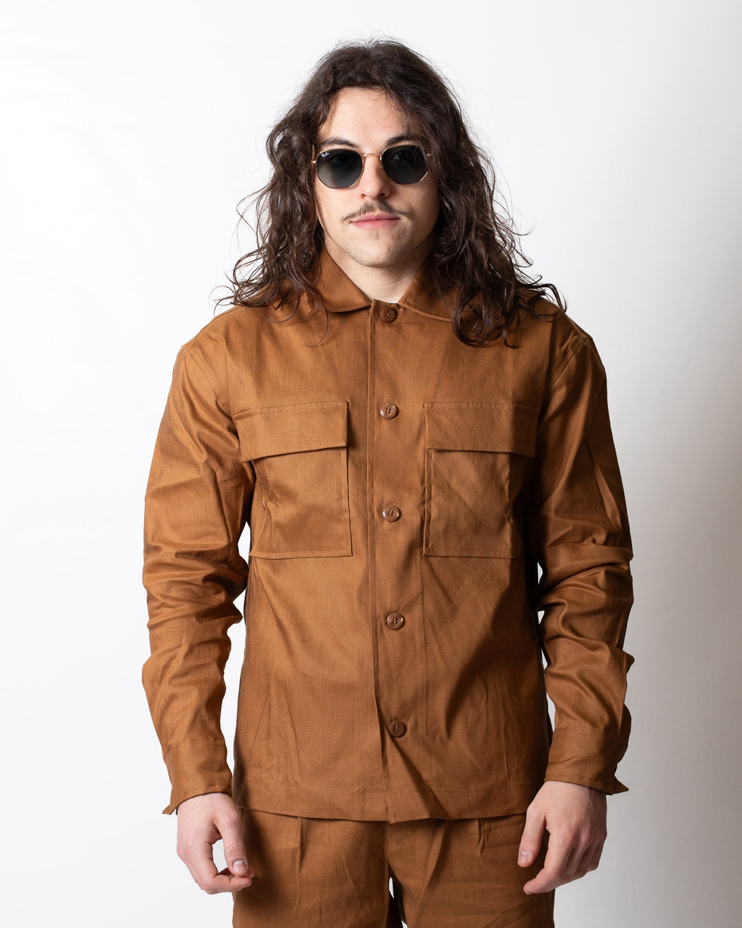 Camicia Calvin Klein in misto lino con tasche uomo