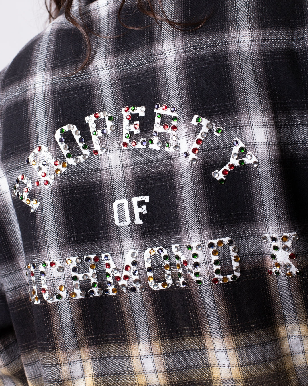 Camicia Richmond X in flanella con borchie