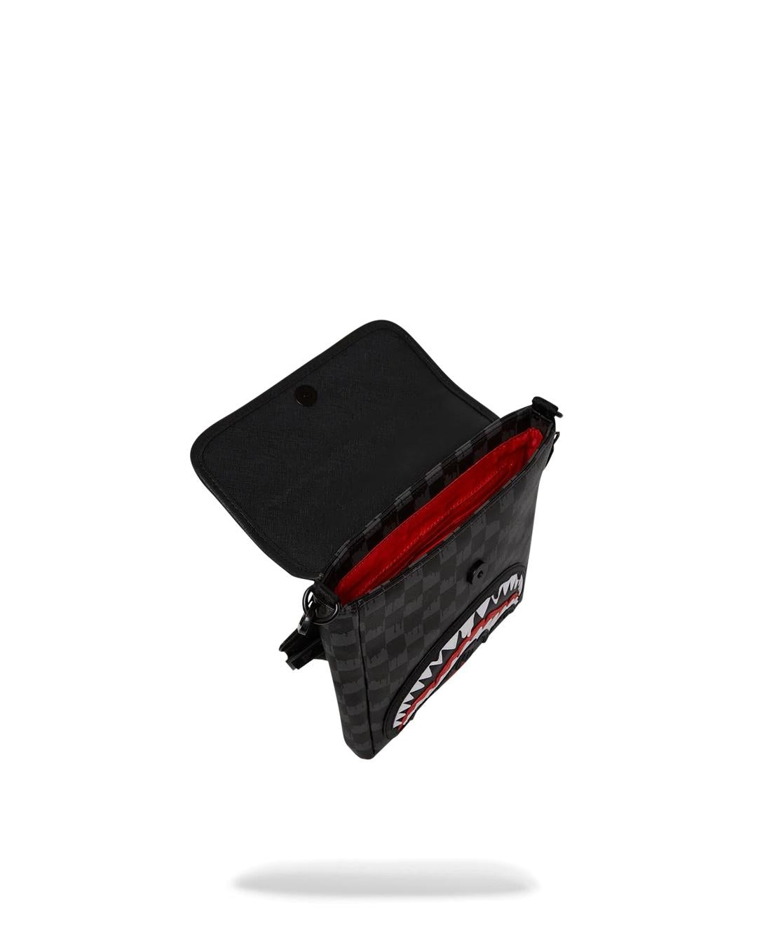 Tracolla Sprayground nero Dripping sharks in paris messenger sling