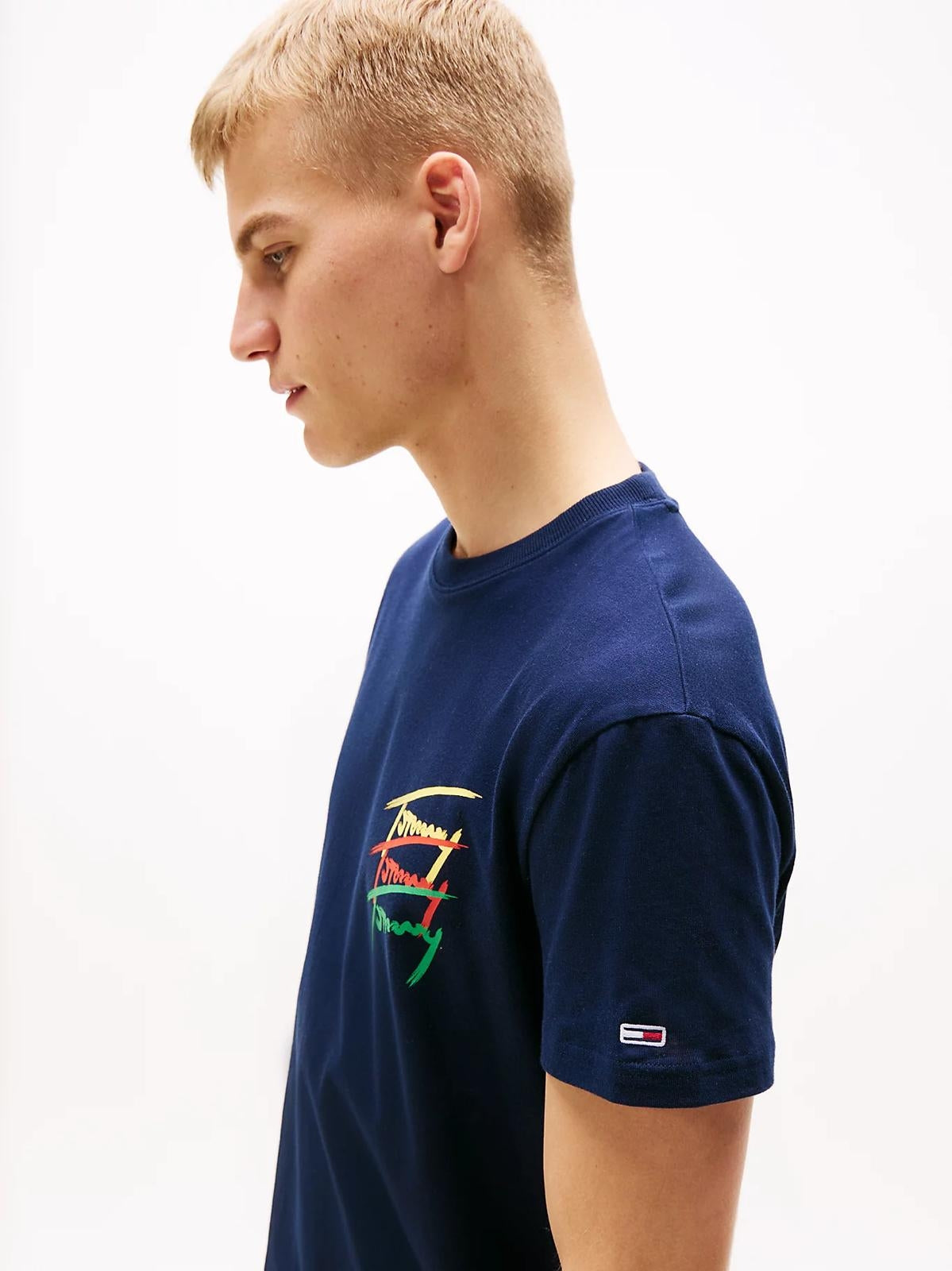 T-Shirt Tommy Jeans con stampa logata signature uomo