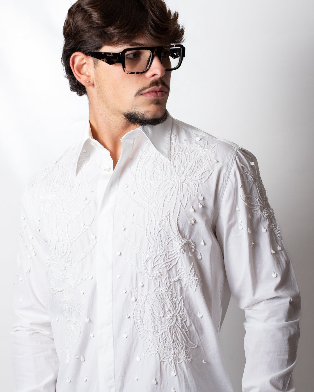 Camicia John Richmond con ricami e paillettes uomo