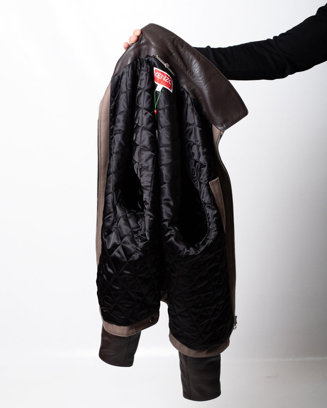 Giubbotto Kenzo Paris in misto lana con dettagli in pelle uomo