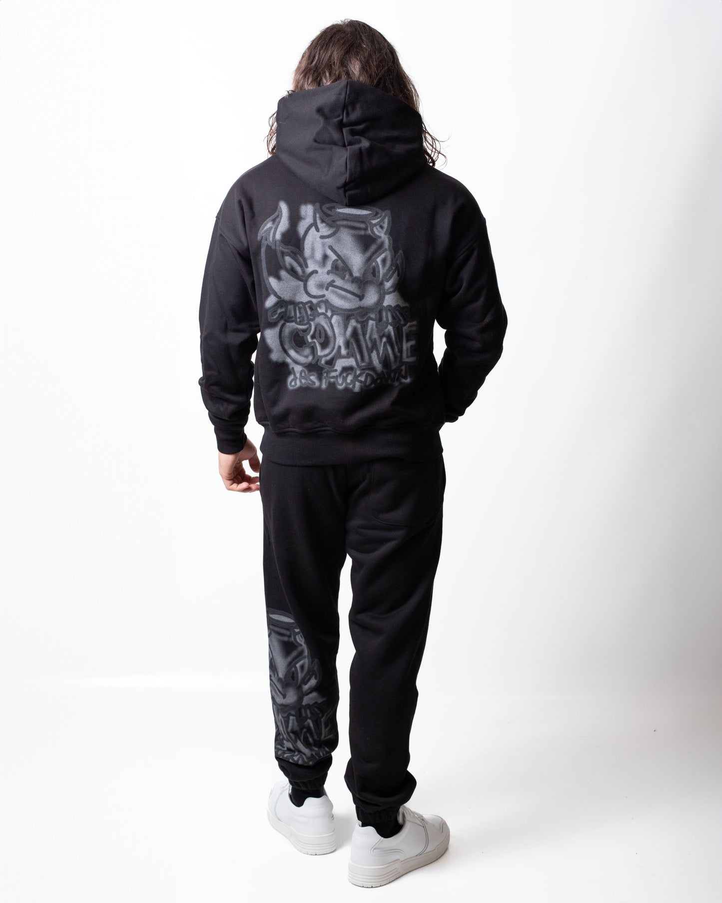 Pantalone Comme des Fuckdown in felpa con logo e stampa uomo