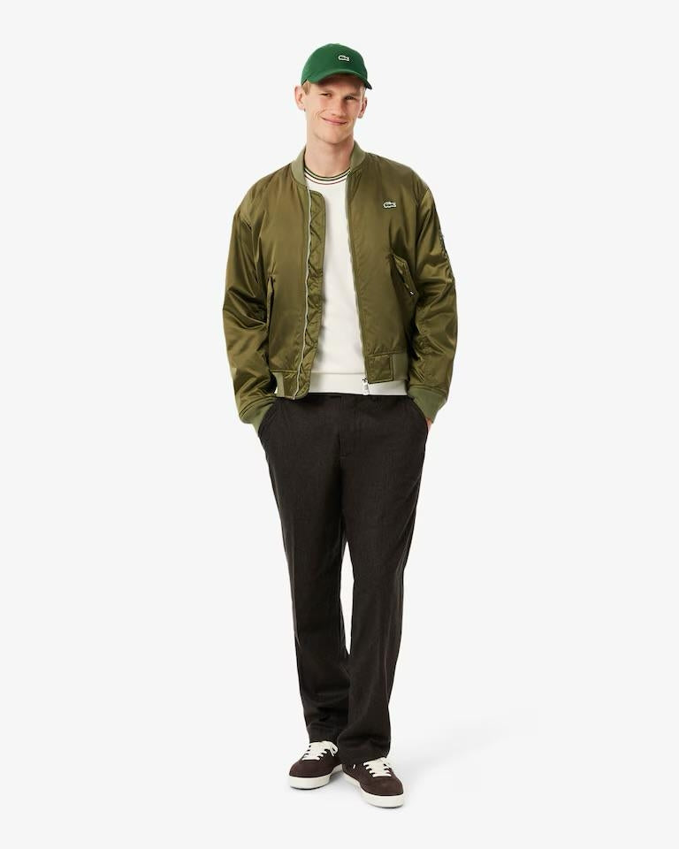 Maglia Lacoste girocollo con strisce a contrasto uomo