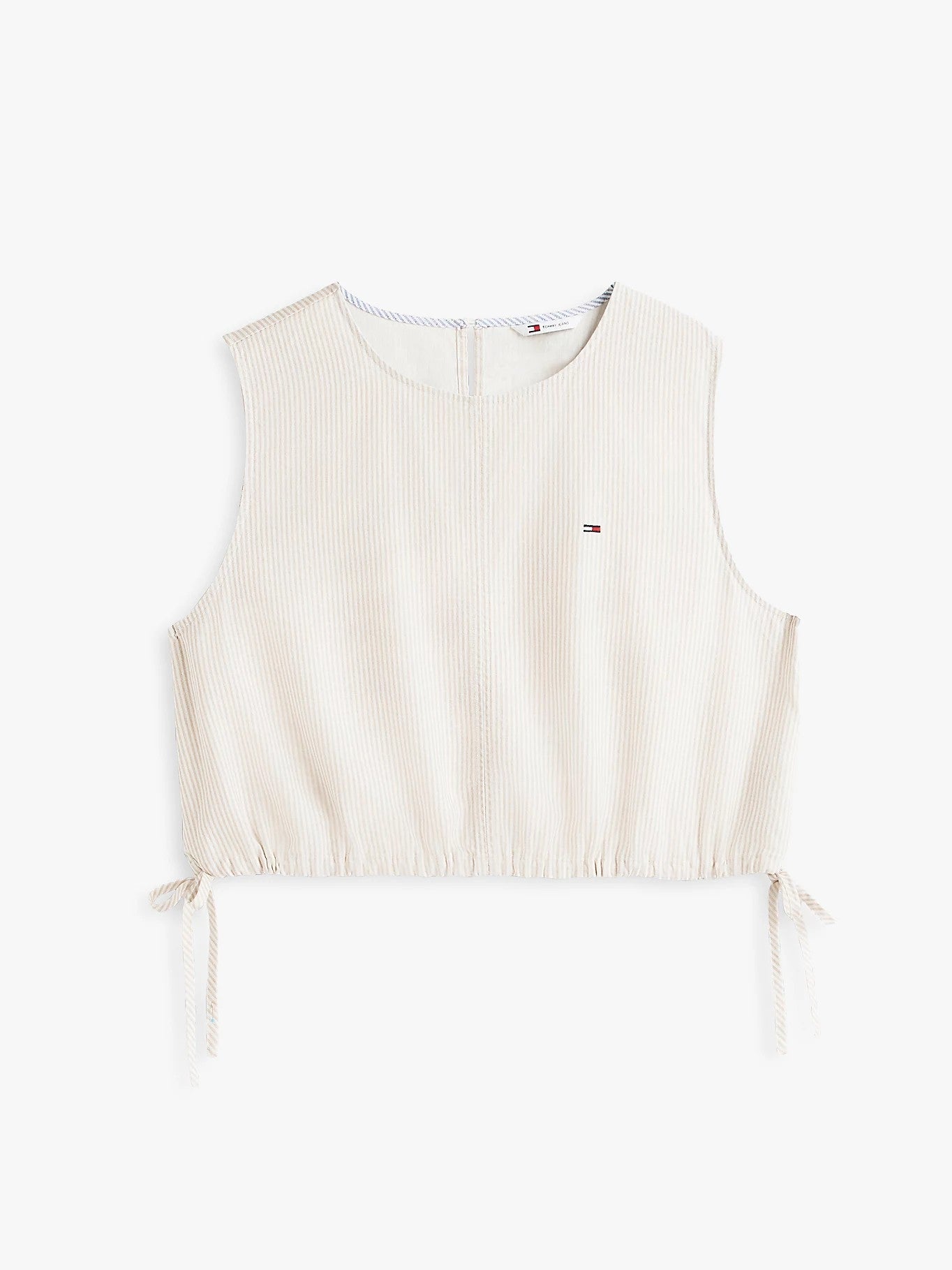 Top Tommy Jeans a strisce in misto lino donna