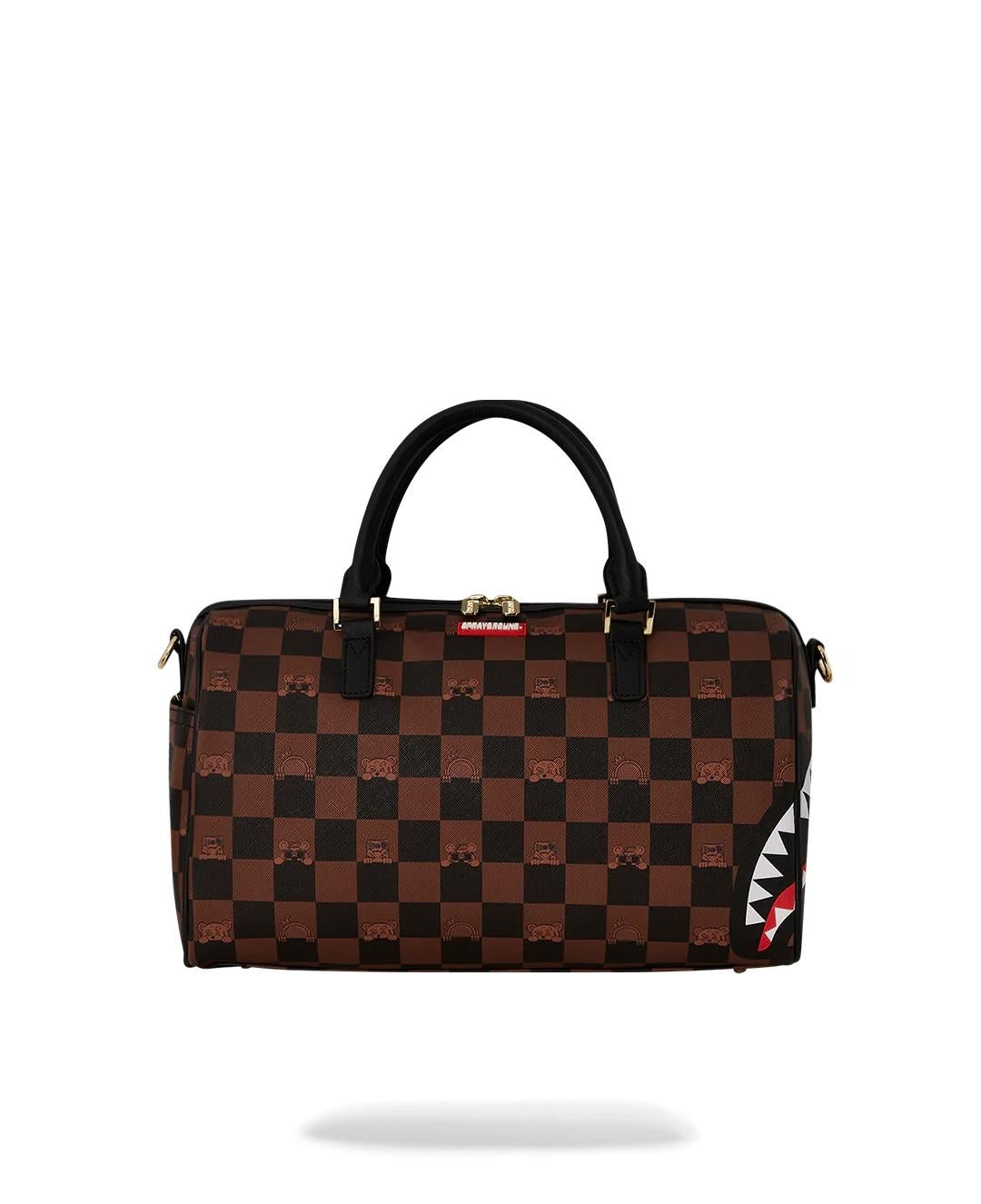 Borsa Sprayground marrone peeking character mini duffle