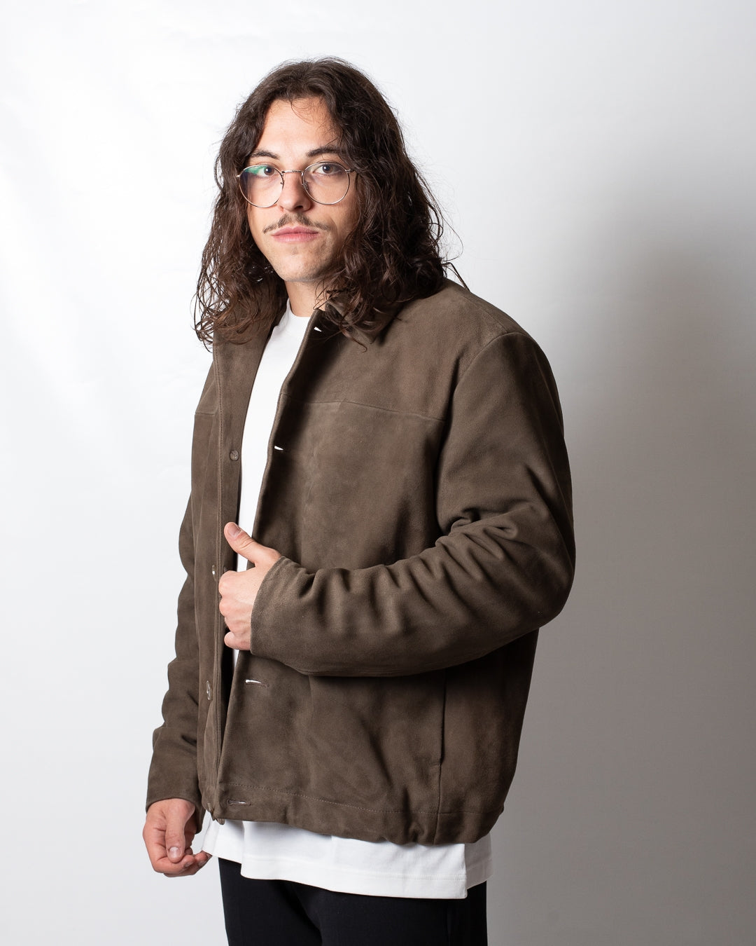 Giubbotto Calvin Klein bomber in suede uomo