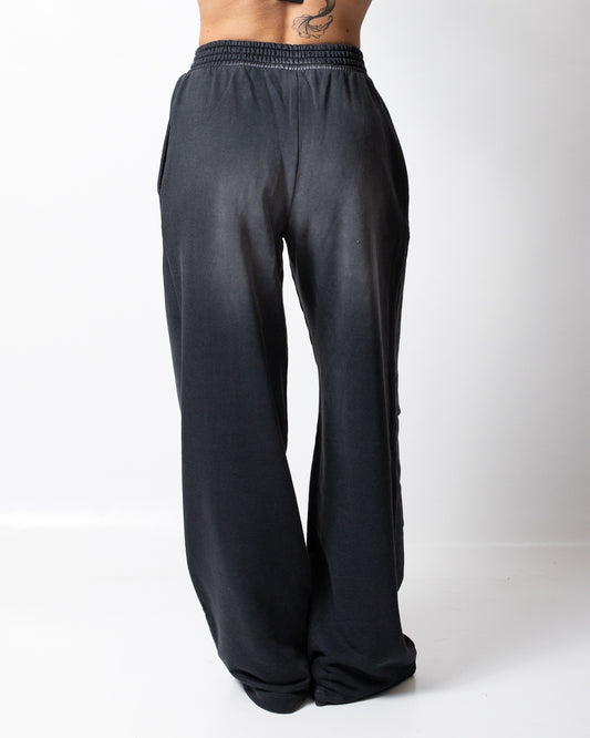 Pantalone Comme des Fuckdown in felpa con nervature e ricamo donna