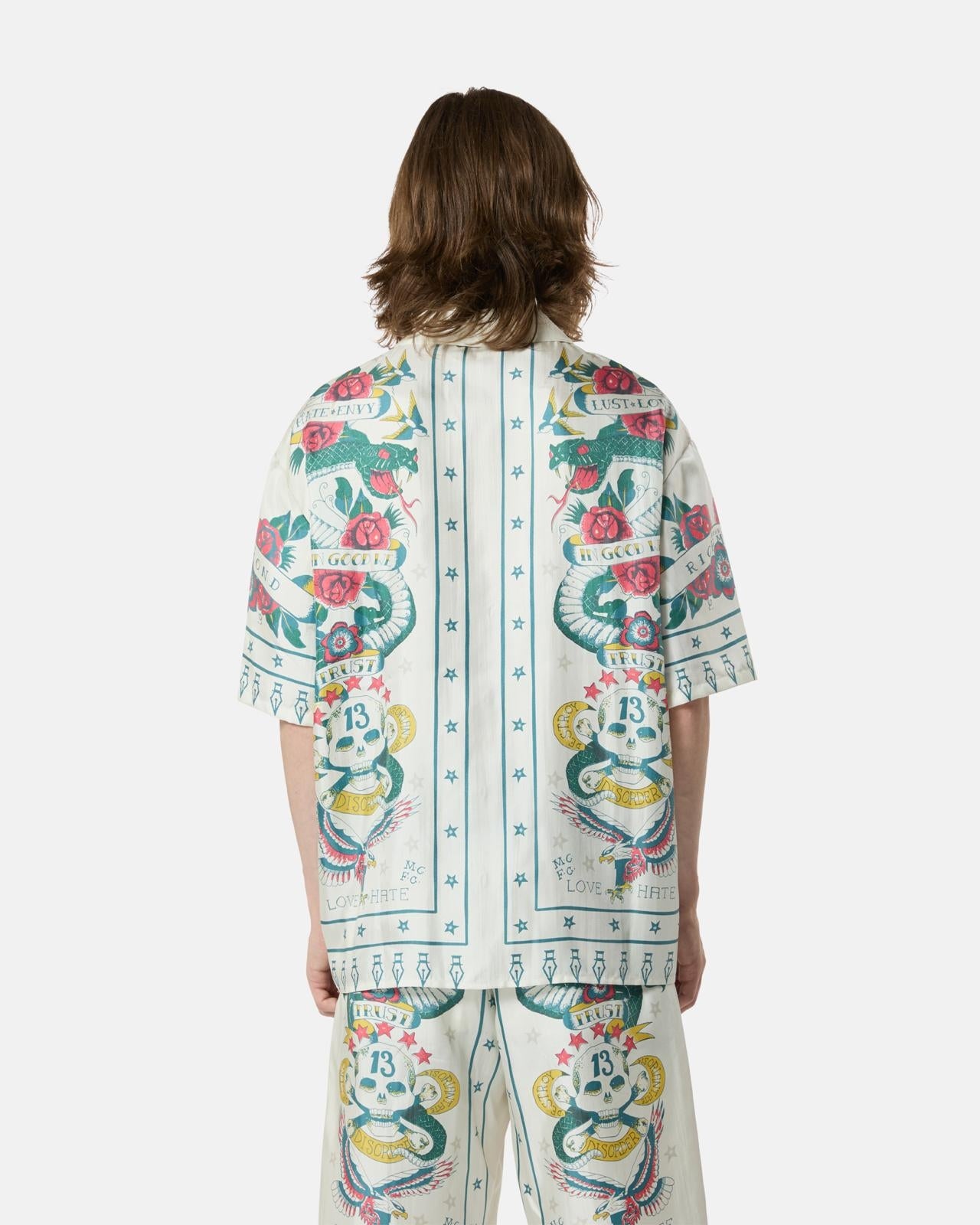 Camicia John Richmond "In good we trust" in seta uomo