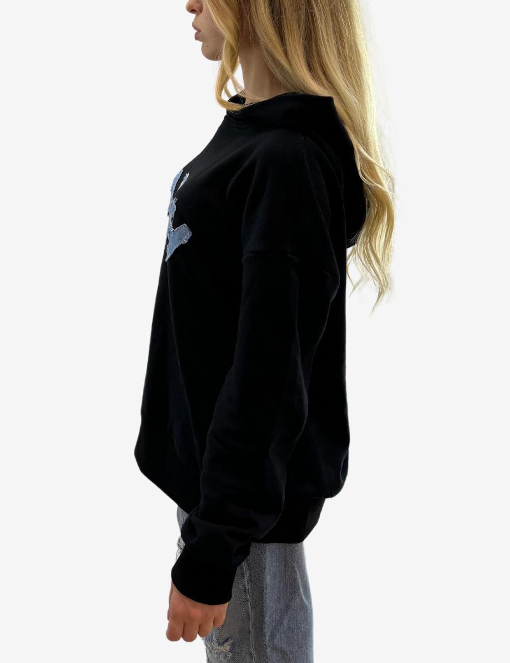 Felpa John Richmond con cappuccio e logo in denim donna