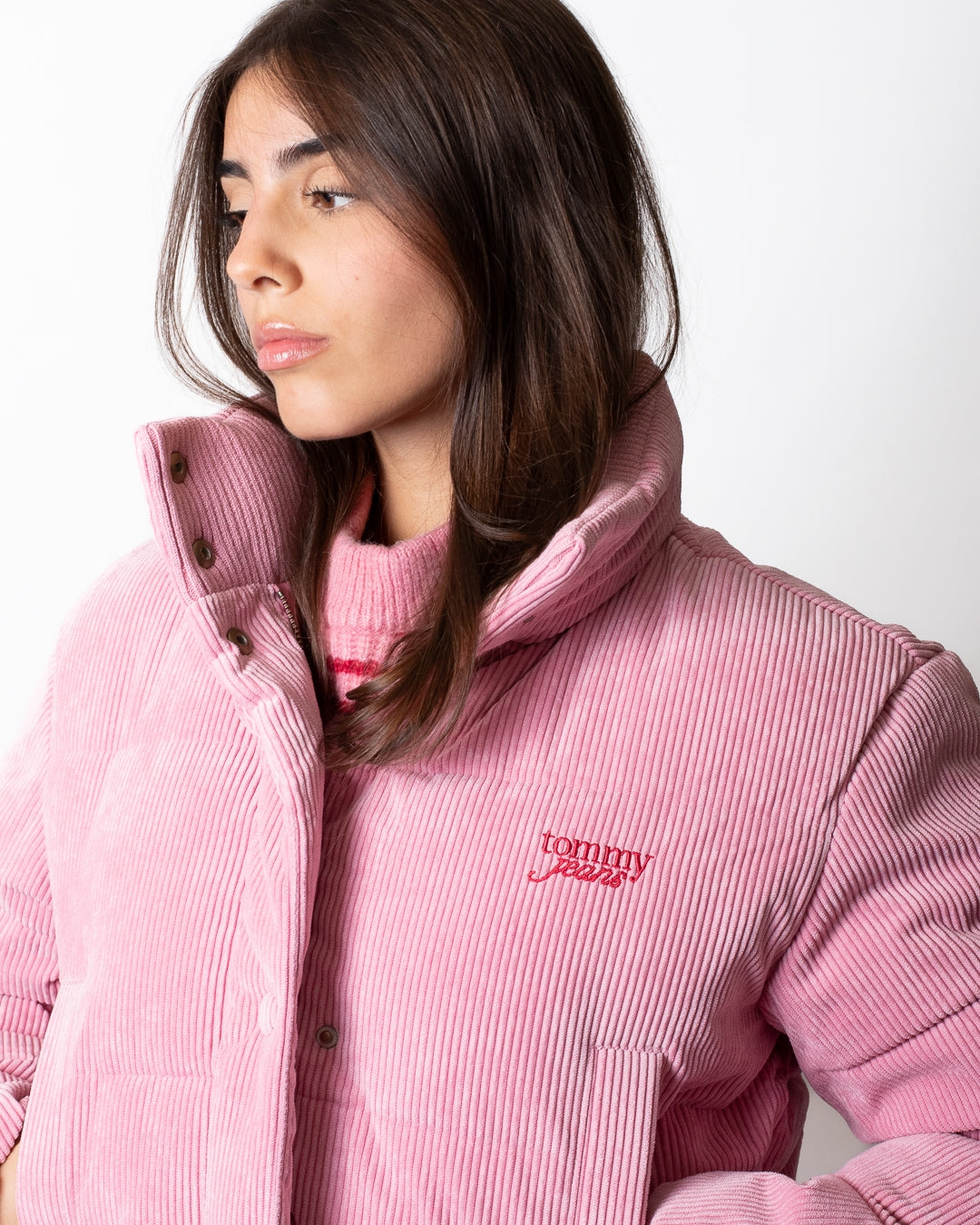 Giubbotto Tommy Jeans puffer in costina donna