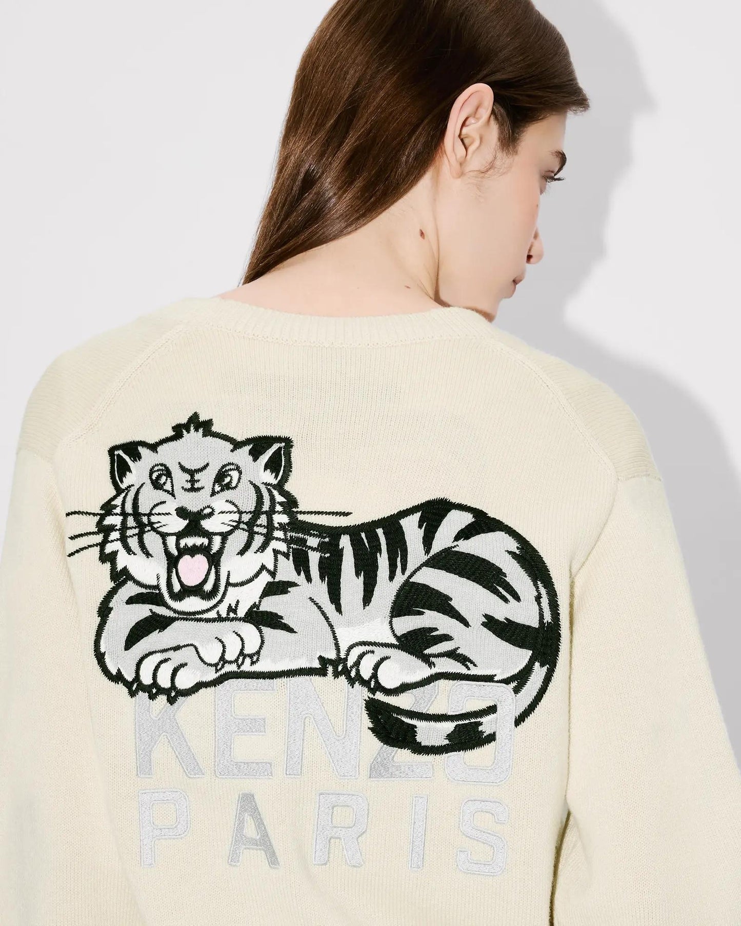 Cardigan Kenzo Paris "Happy Tiger" in misto lana donna