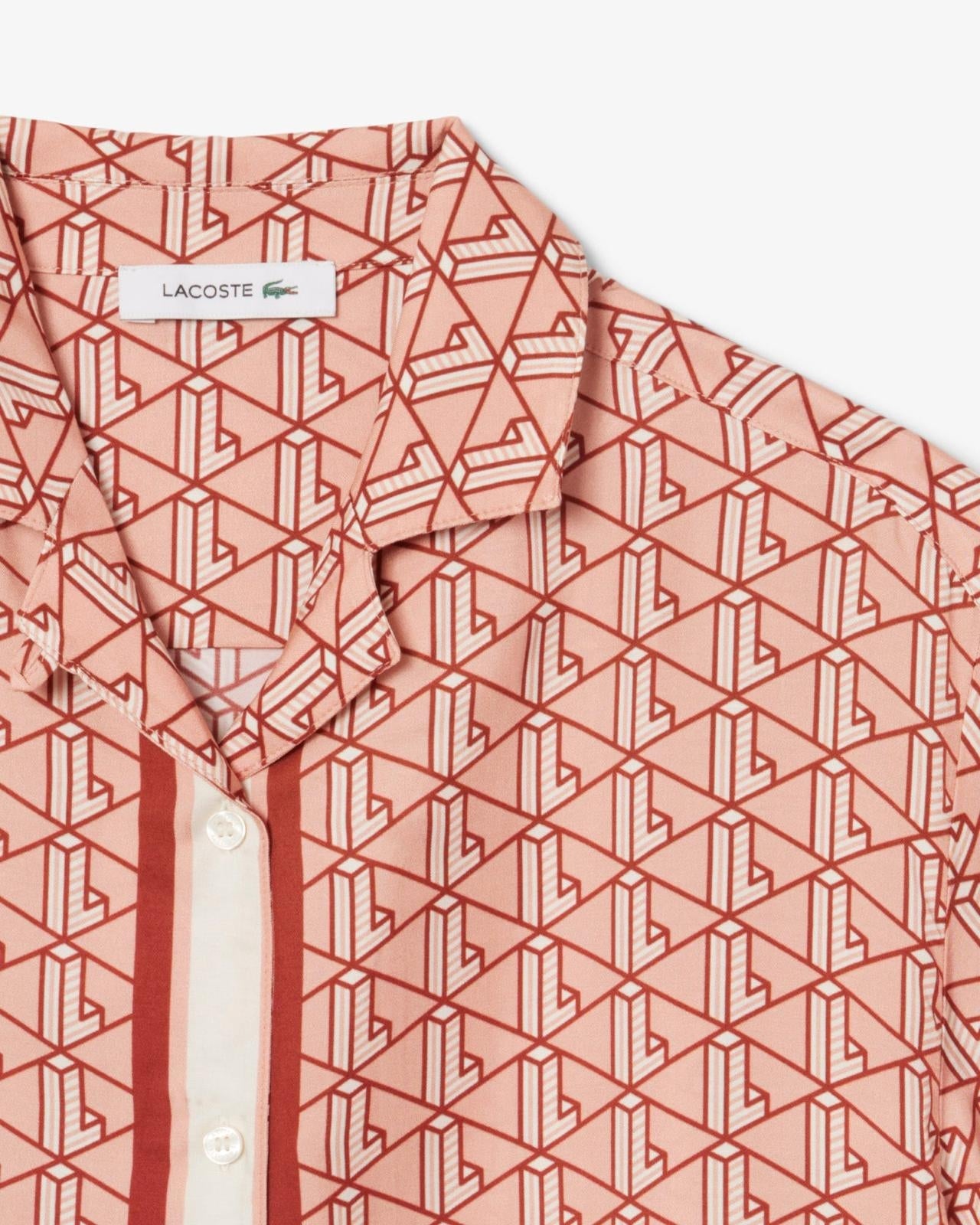 Camicia Lacoste con logo monogram allover