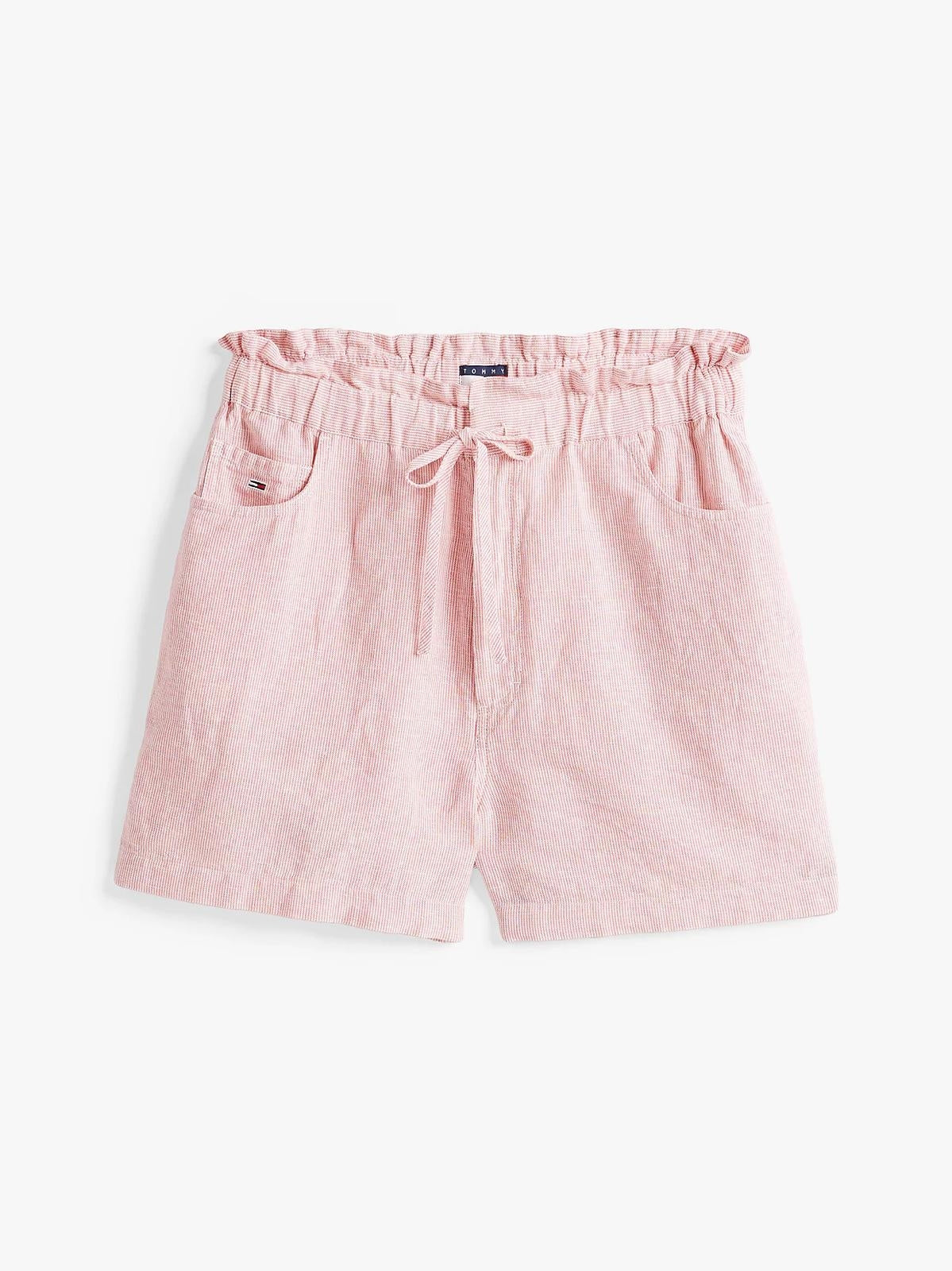 Bermuda Tommy Jeans a strisce i misto lino donna