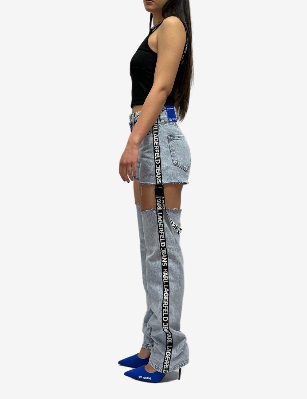 Top Karl Lagerfeld Jeans con spalline logate donna