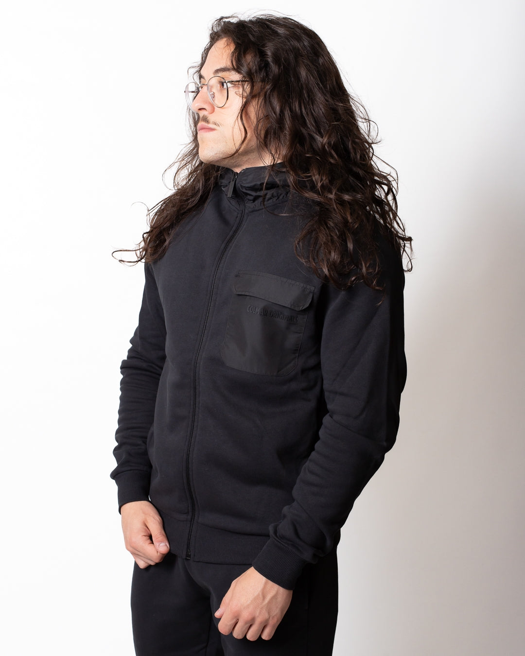 Felpa Colmar fullzip con dettagli in nylon uomo