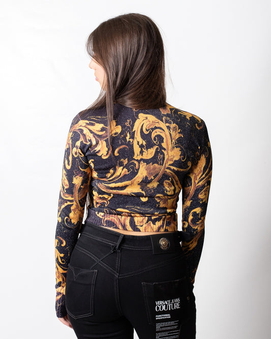 Maglia Versace Jeans Couture lupetto baroque all-over donna