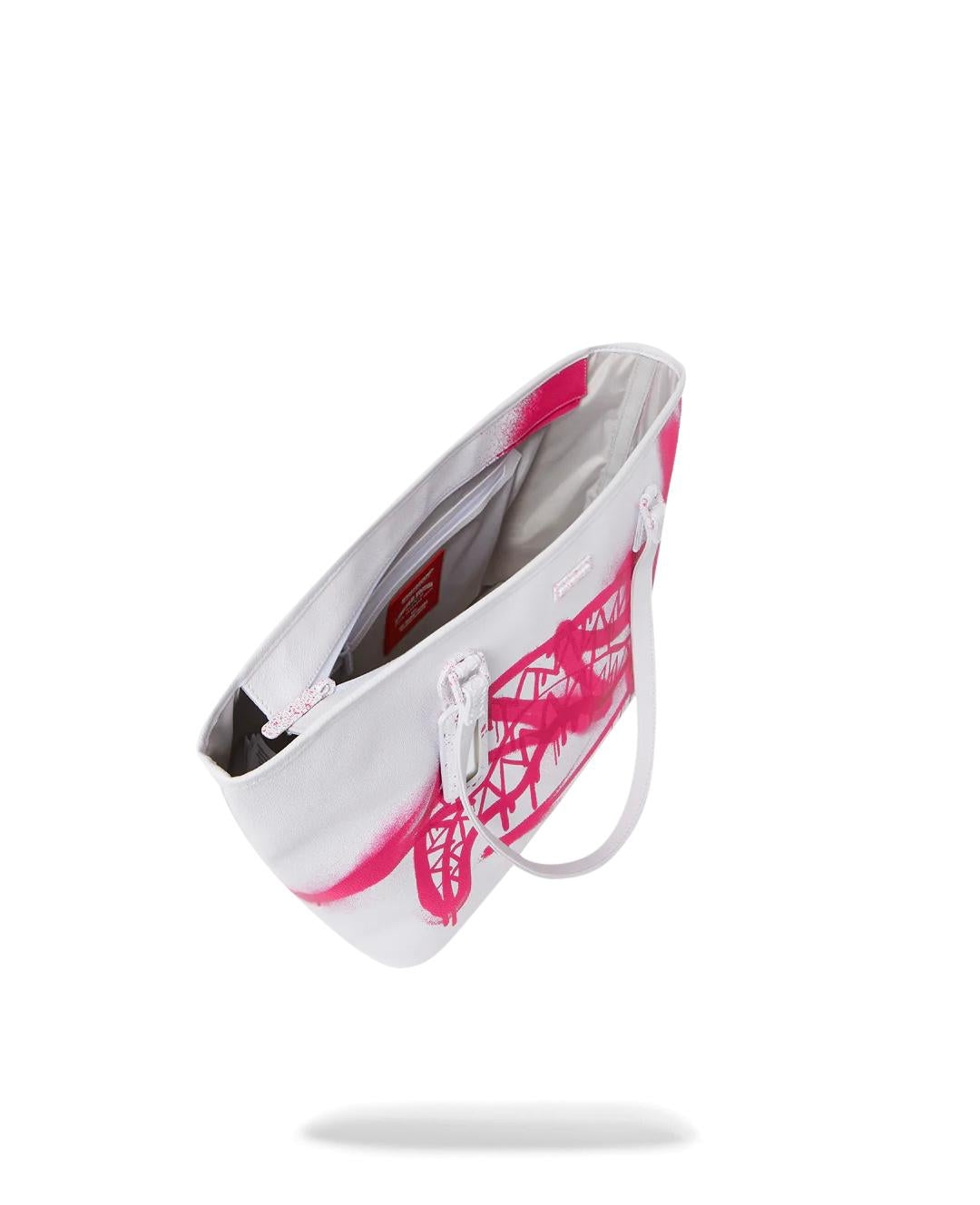 Borsa Sprayground bianco pink vandal tote