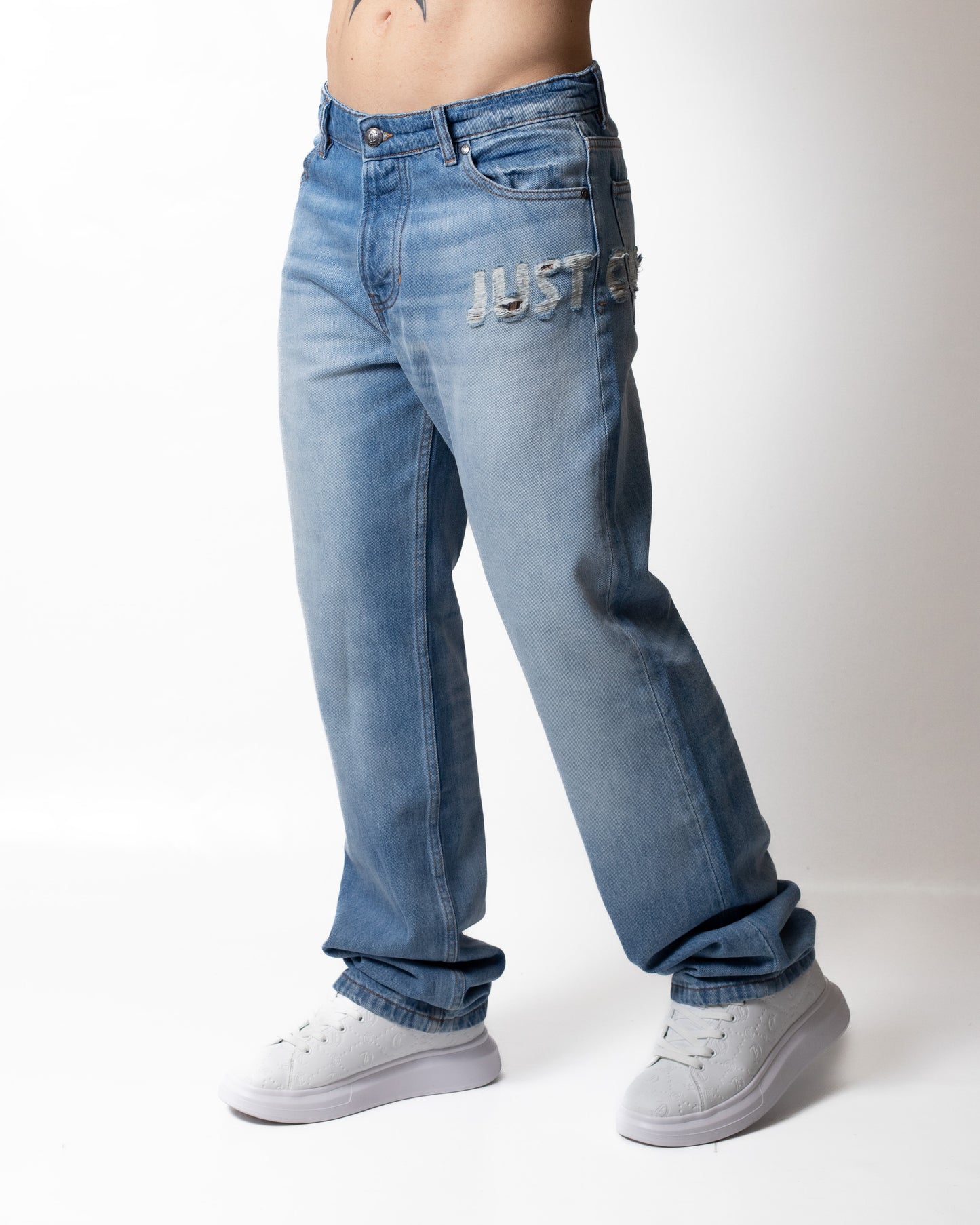 Jeans Just Cavalli straight con tagli uomo