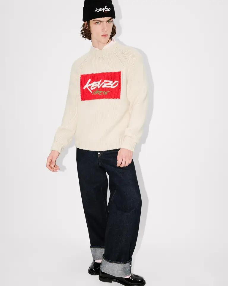 Maglia Kenzo Paris in lana girocollo ricamata uomo