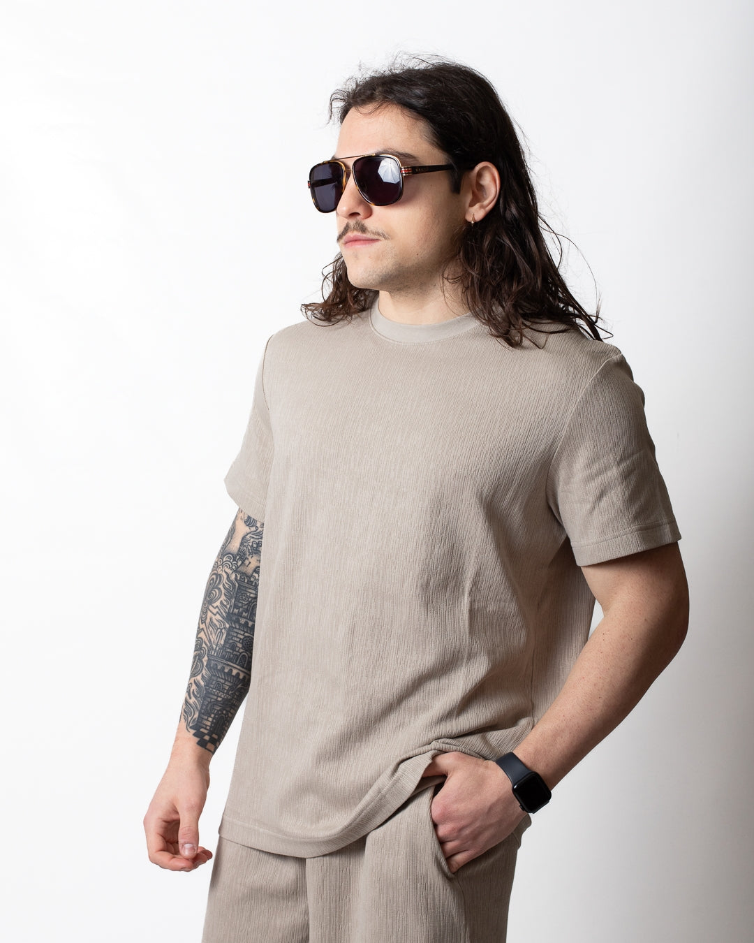 T-Shirt Calvin Klein texturizzata in misto cotone uomo