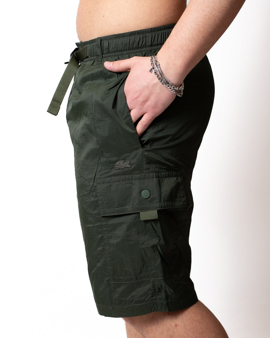 Short Lacoste cargo in nylon uomo