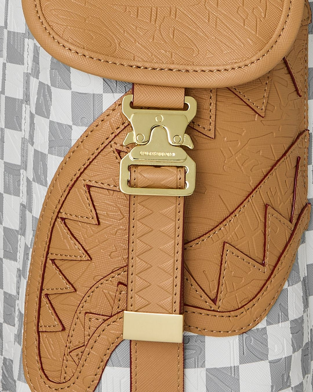 Zaino Sprayground bianco EMBOSSED CREAM CHECK MONTE CARLO