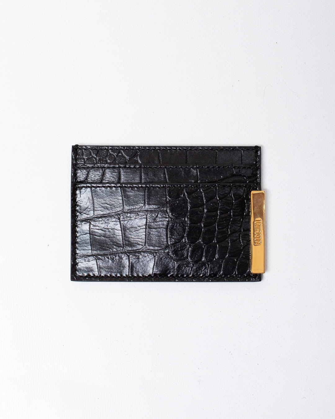Portacarte Moschino coccodrillo in pelle lucida