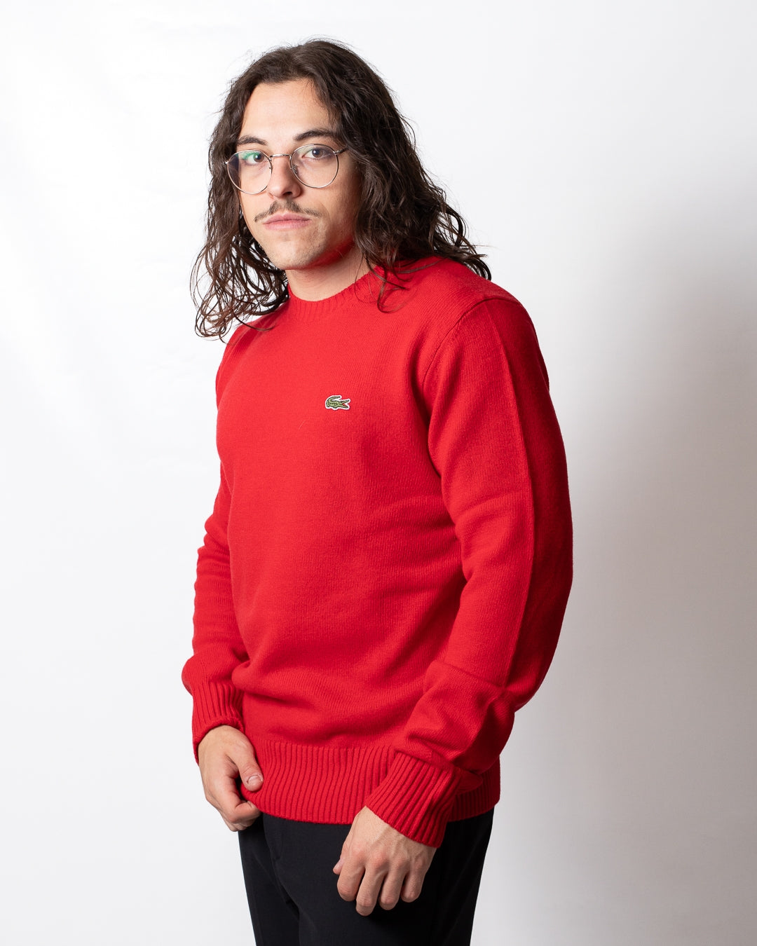Maglia Lacoste girocollo in lana cardata