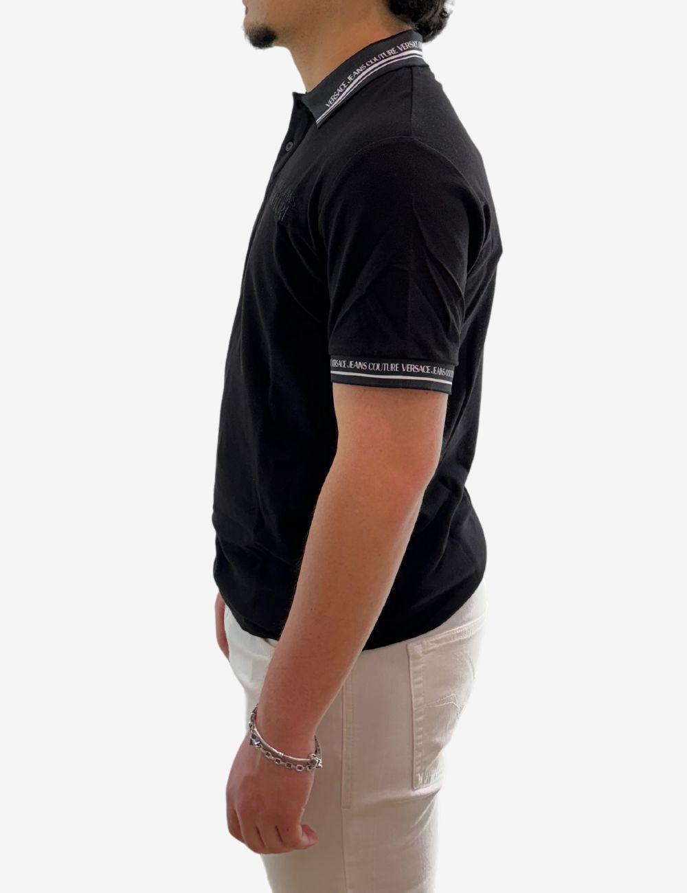 Polo Versace Jeans Couture con logo ricamato uomo