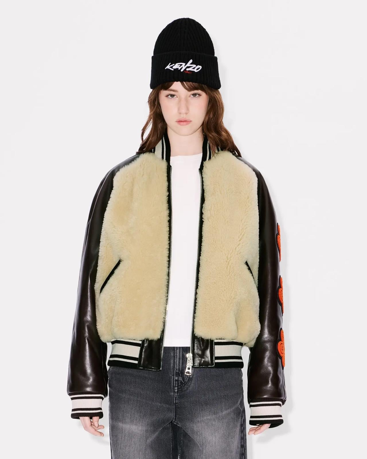 Giubbotto Kenzo Paris "Futura Sherling" in vera pelle