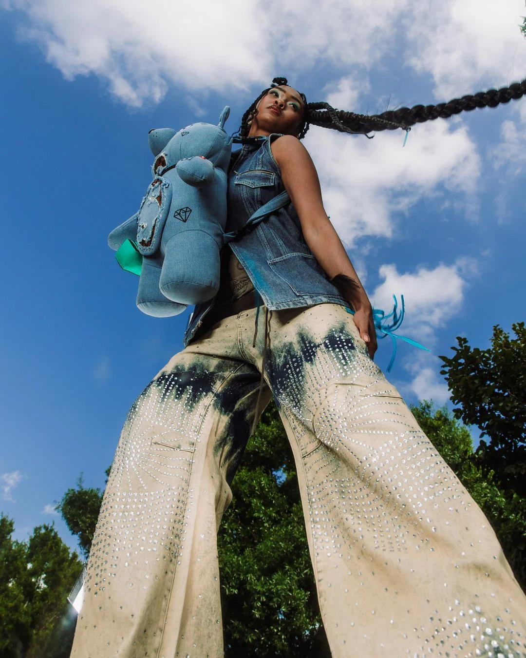 Zaino Sprayground orsetto denim shark moneybear teddy bear shark backpack