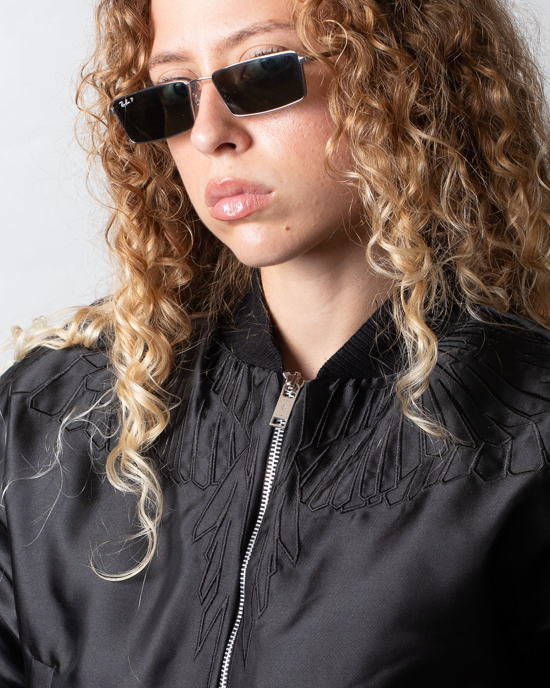 Giubbotto Marcelo Burlon bomber con logo ricamato donna