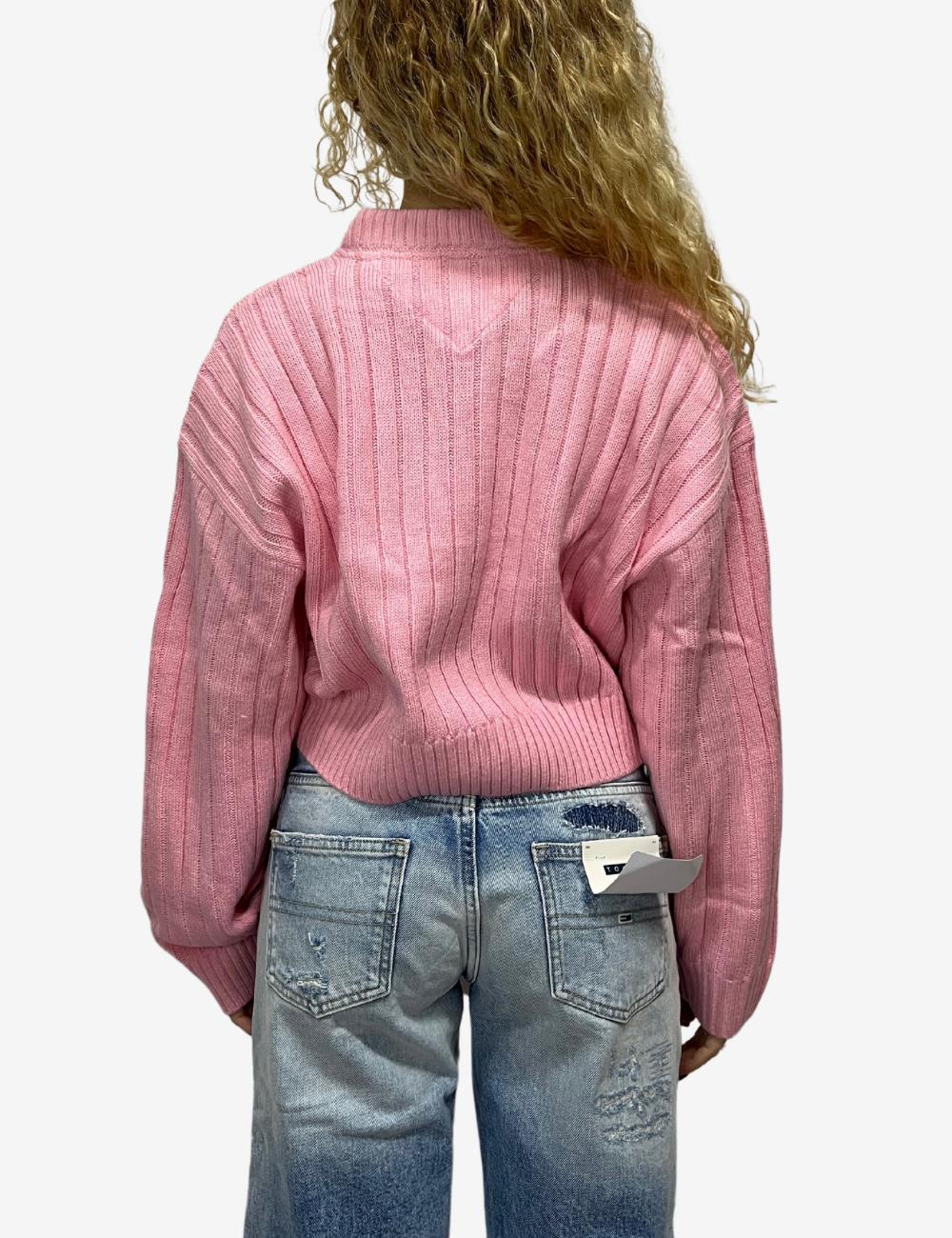 Maglia Tommy Jeans crop con scollo a V donna