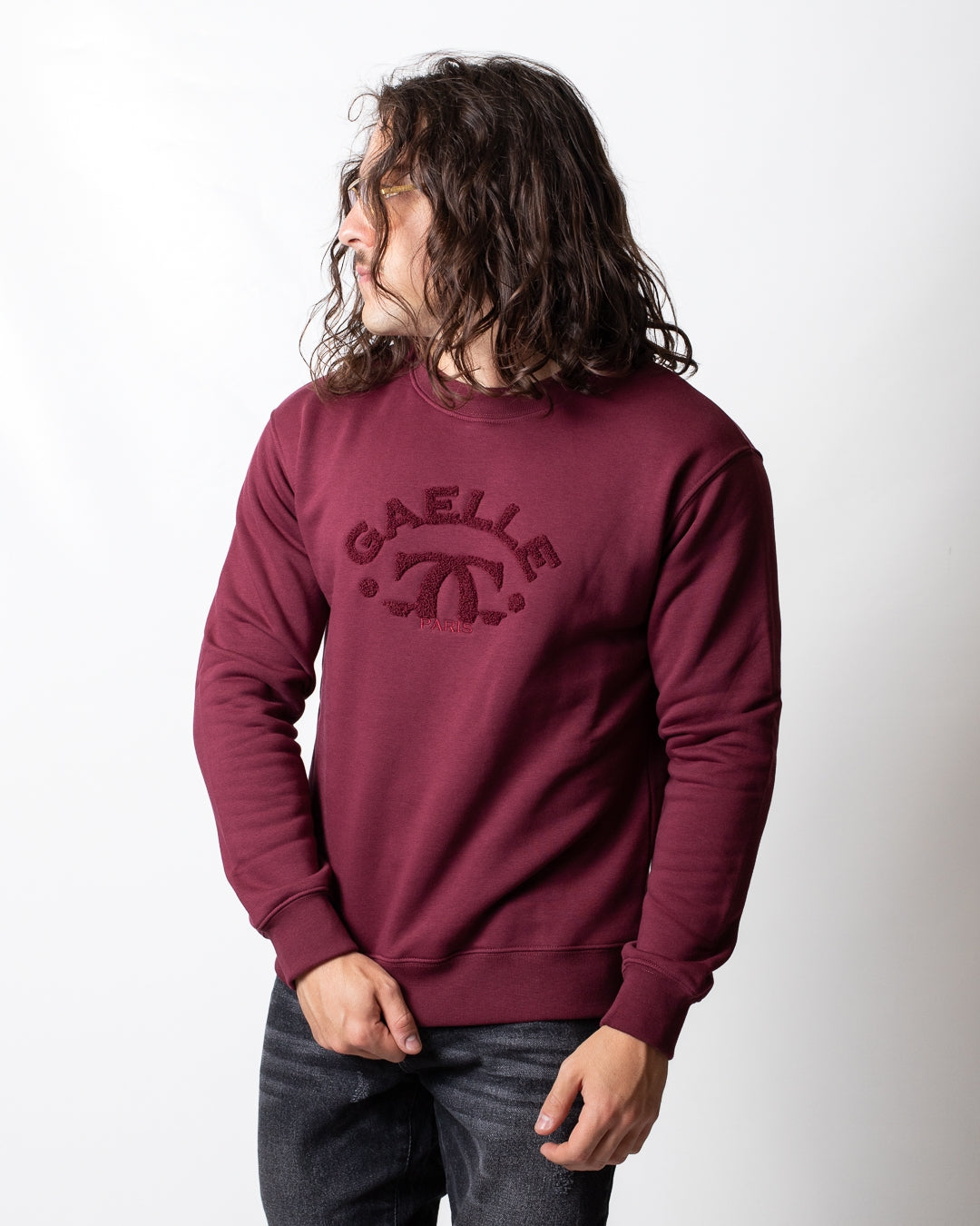 Felpa Gaelle girocollo con logo in rilievo uomo
