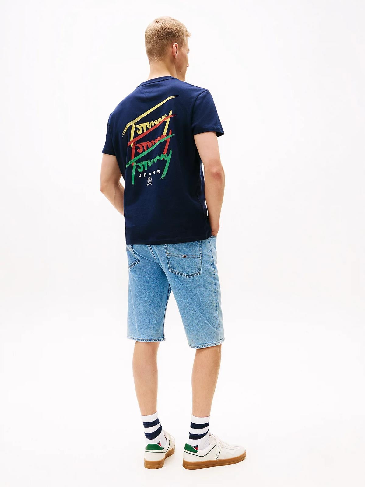 T-Shirt Tommy Jeans con stampa logata signature uomo