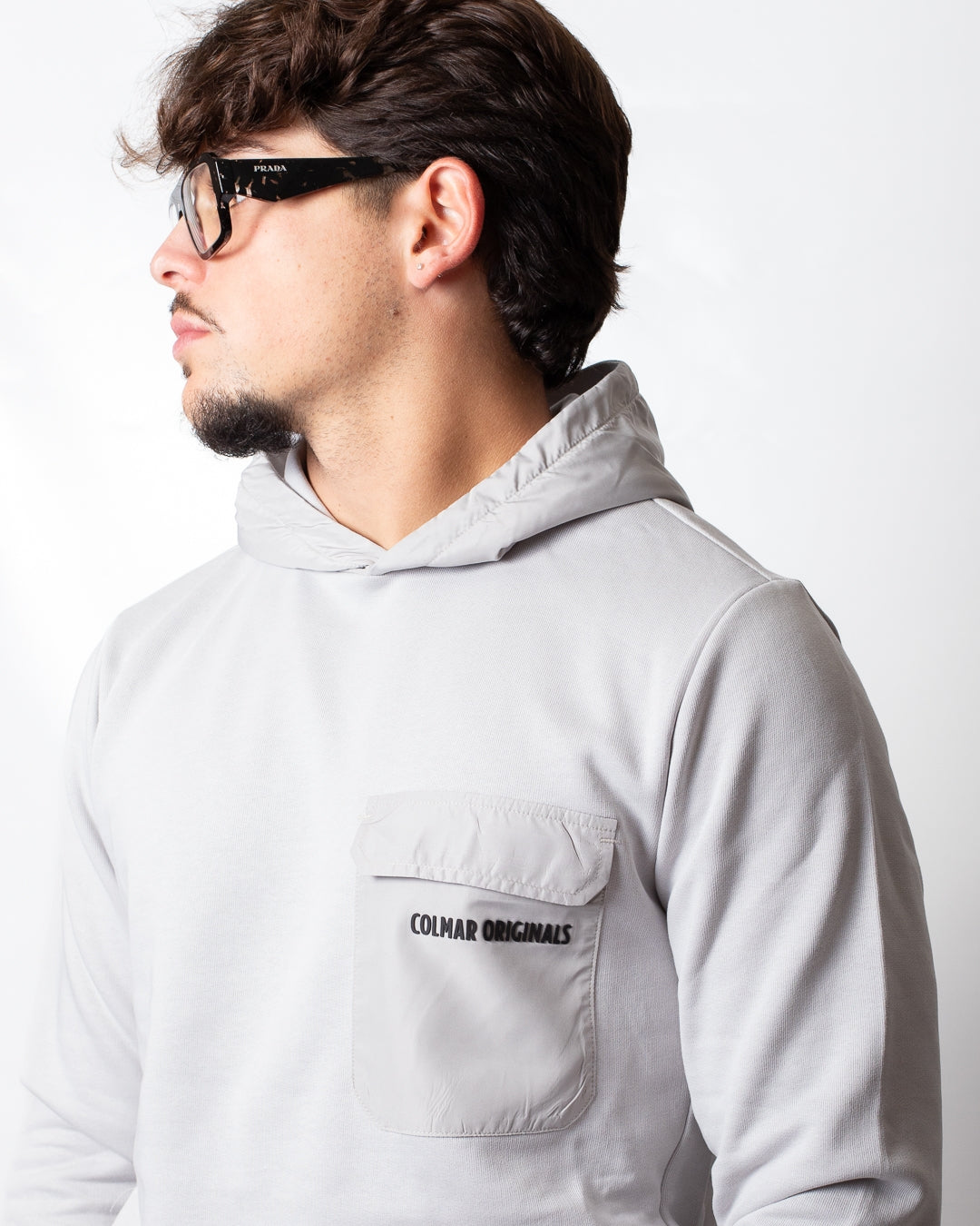Felpa Colmar con cappuccio e dettagli in nylon uomo