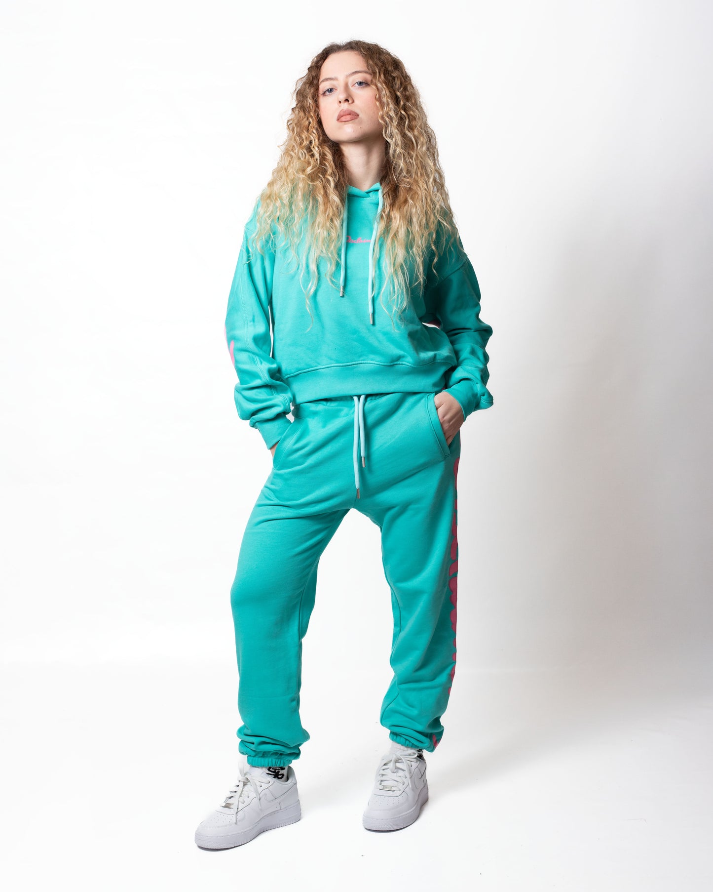 Felpa Disclaimer cropped con logo signature donna