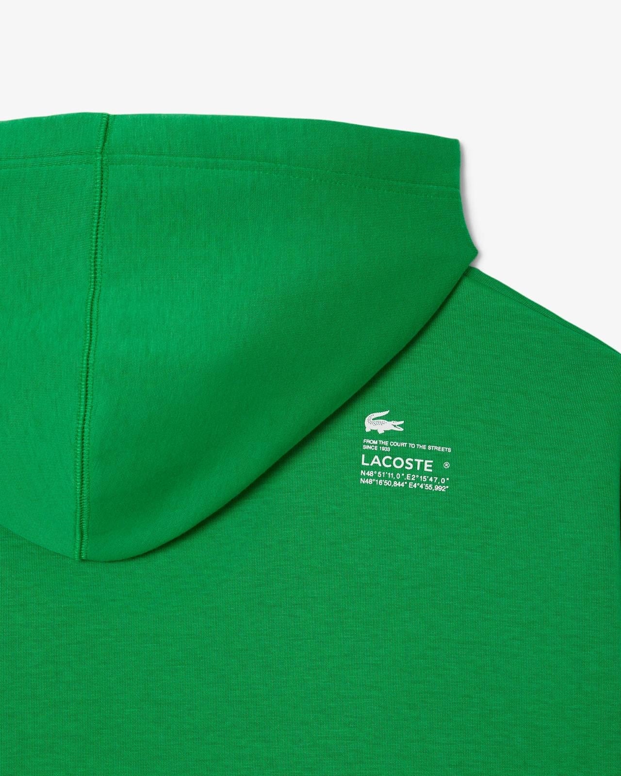 Felpa Lacoste cropped con cappuccio e logo in silicone donna