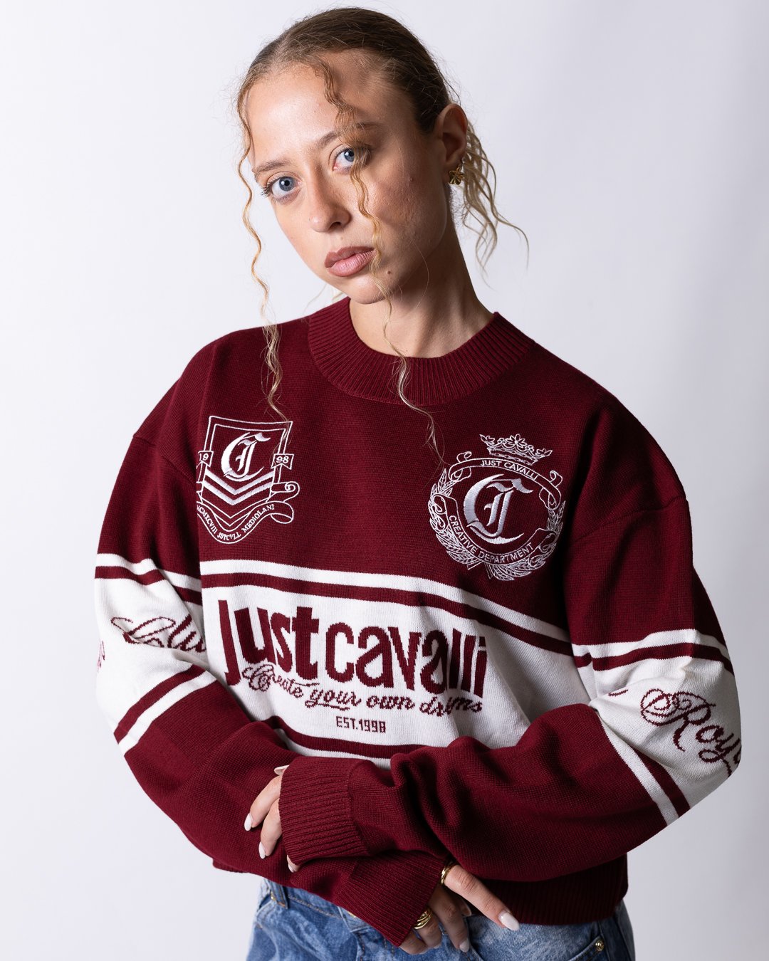 Maglia Just Cavalli "Blend Jacquard Logo" donna