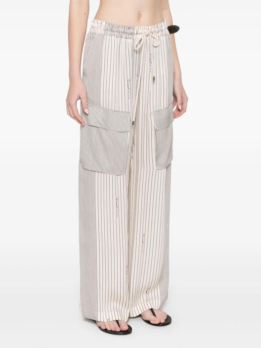 Pantalone Twinset Actitude wide leg a strisce donna