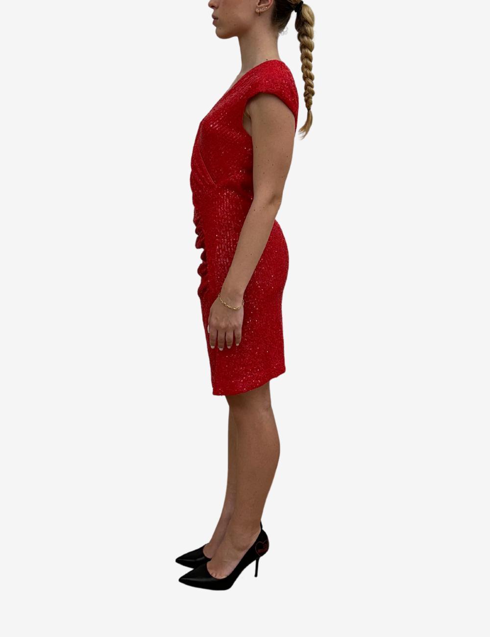 Abito Nenette drappeggiato con paillettes all-over donna