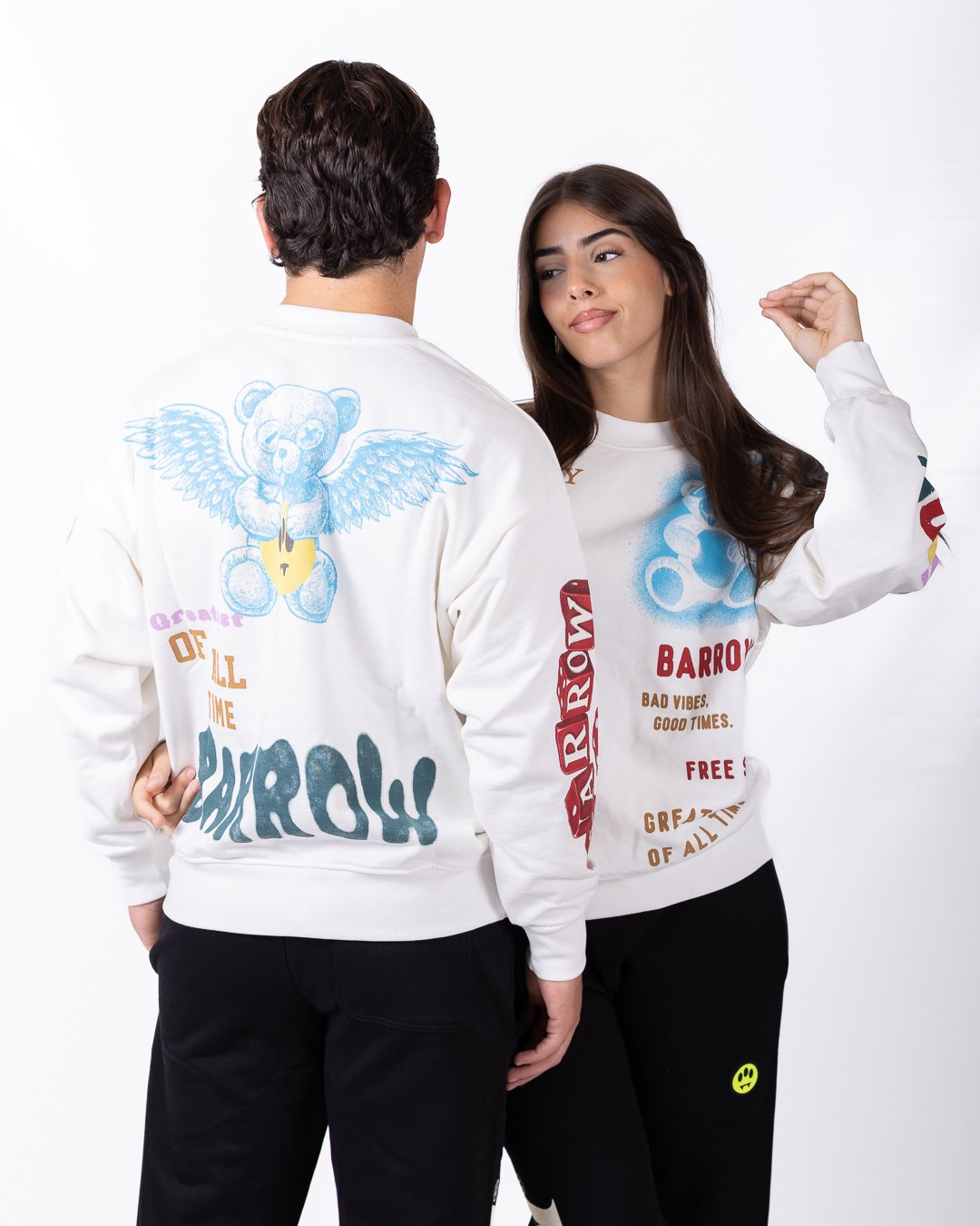 Felpa Barrow girocollo "Clouds Print"
